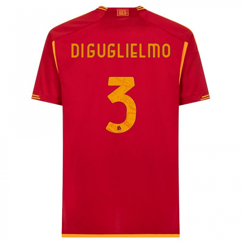 Damen Lucia Di Guglielmo #3 Rot Heimtrikot Trikot 2023/24 T-Shirt