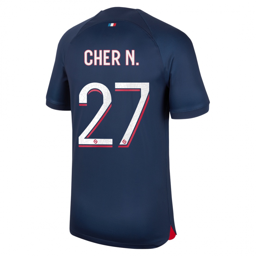 Damen Cher Ndour #27 Blau Rot Heimtrikot Trikot 2023/24 T-Shirt