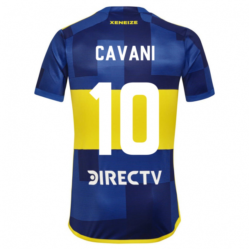 Damen Edinson Cavani #10 Dunkelblau Gelb Heimtrikot Trikot 2023/24 T-Shirt