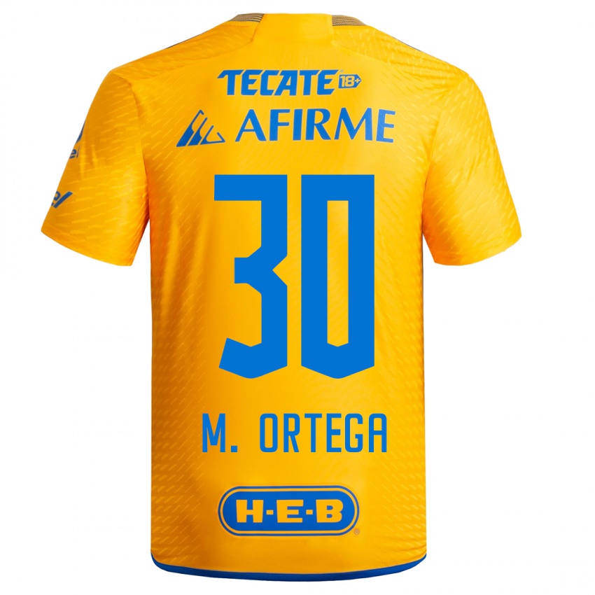 Damen Miguel Ortega #30 Gelb Heimtrikot Trikot 2023/24 T-Shirt