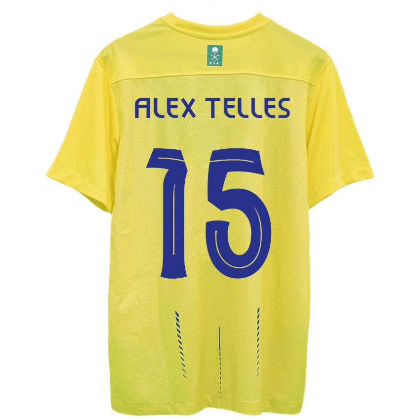 Damen Alex Telles #15 Gelb Heimtrikot Trikot 2023/24 T-Shirt