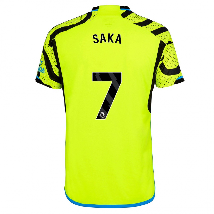 Damen Bukayo Saka #7 Gelb Auswärtstrikot Trikot 2023/24 T-Shirt