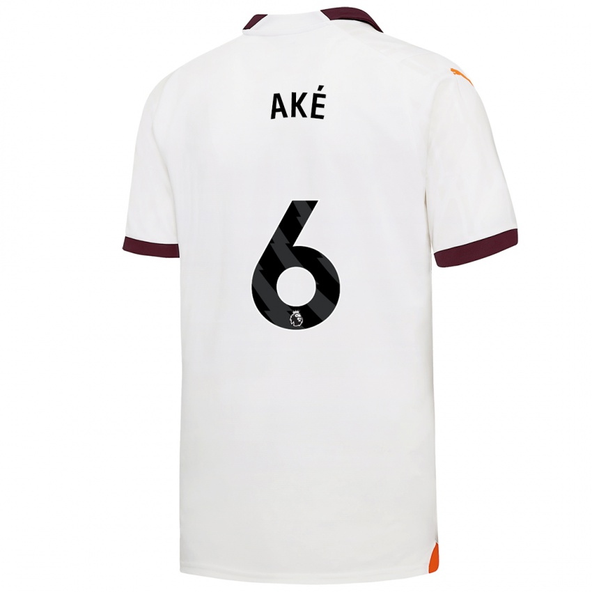 Damen Nathan Ake #6 Weiß Auswärtstrikot Trikot 2023/24 T-Shirt