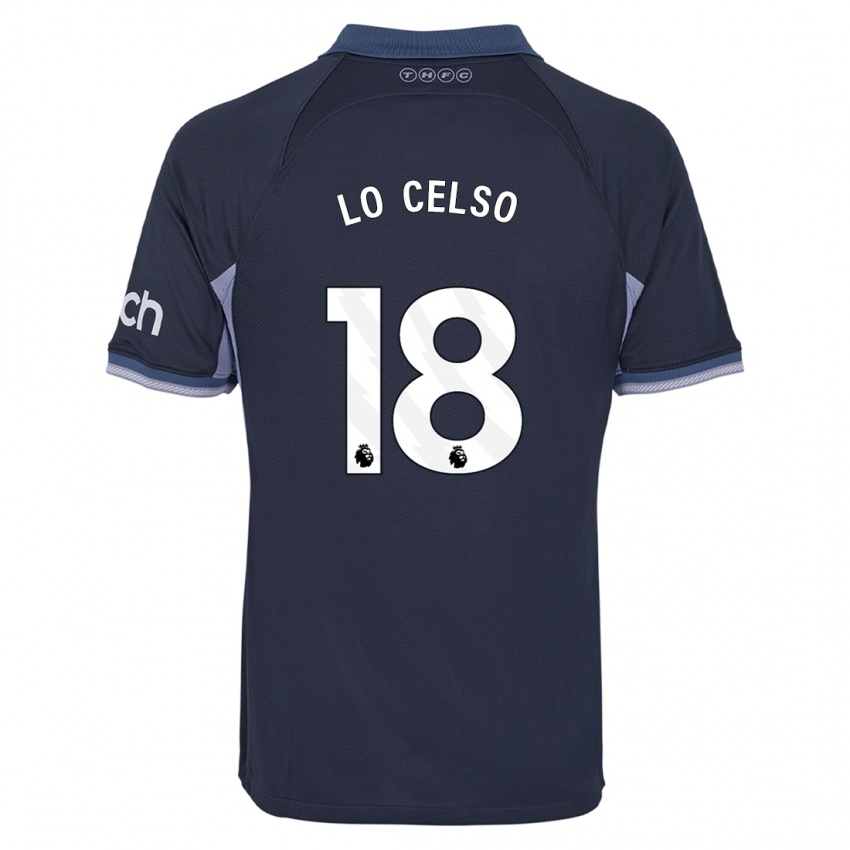 Damen Giovani Lo Celso #18 Dunkelblau Auswärtstrikot Trikot 2023/24 T-Shirt