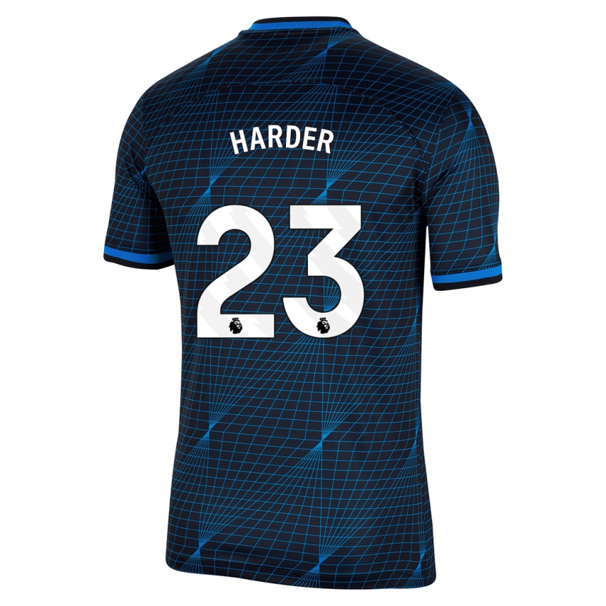 Damen Pernille Harder #23 Dunkelblau Auswärtstrikot Trikot 2023/24 T-Shirt