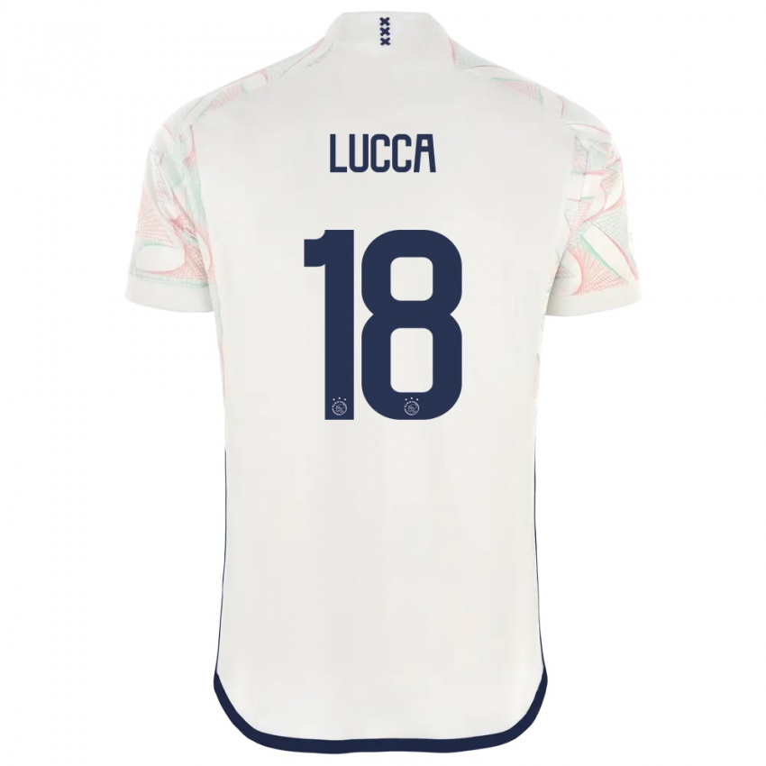 Damen Lorenzo Lucca #18 Weiß Auswärtstrikot Trikot 2023/24 T-Shirt