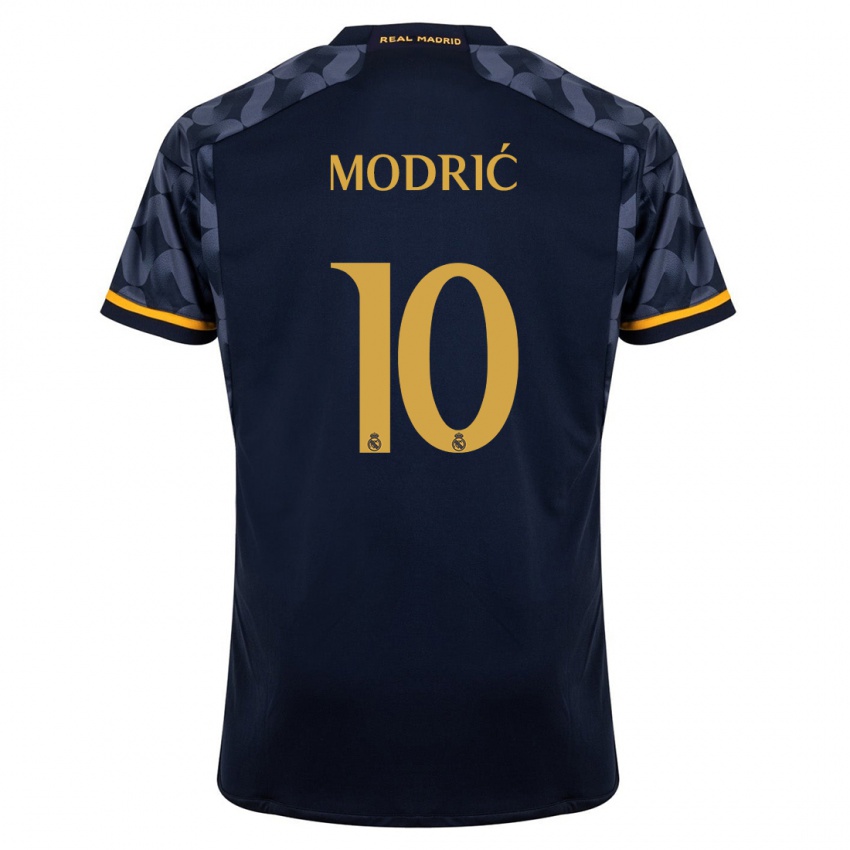 Damen Luka Modric #10 Dunkelblau Auswärtstrikot Trikot 2023/24 T-Shirt
