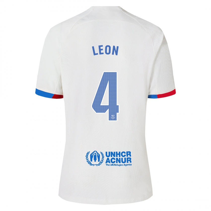 Damen Maria Pilar Leon #4 Weiß Auswärtstrikot Trikot 2023/24 T-Shirt