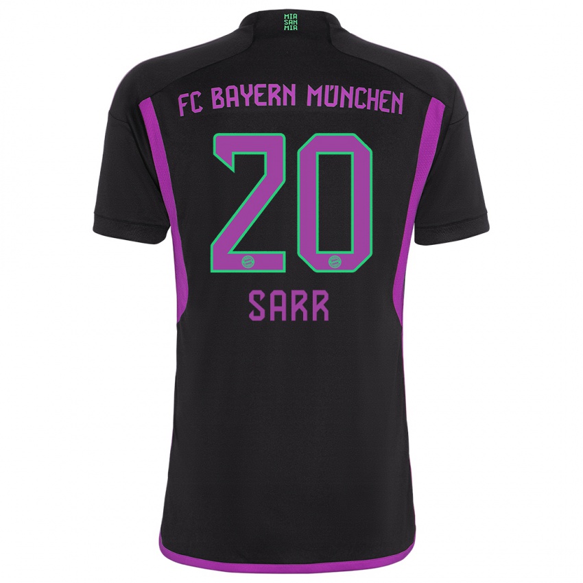 Damen Bouna Sarr #20 Schwarz Auswärtstrikot Trikot 2023/24 T-Shirt