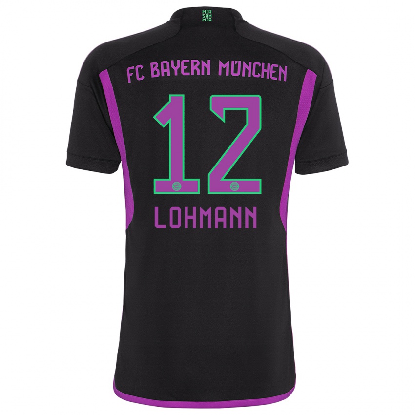 Damen Sydney Lohmann #12 Schwarz Auswärtstrikot Trikot 2023/24 T-Shirt