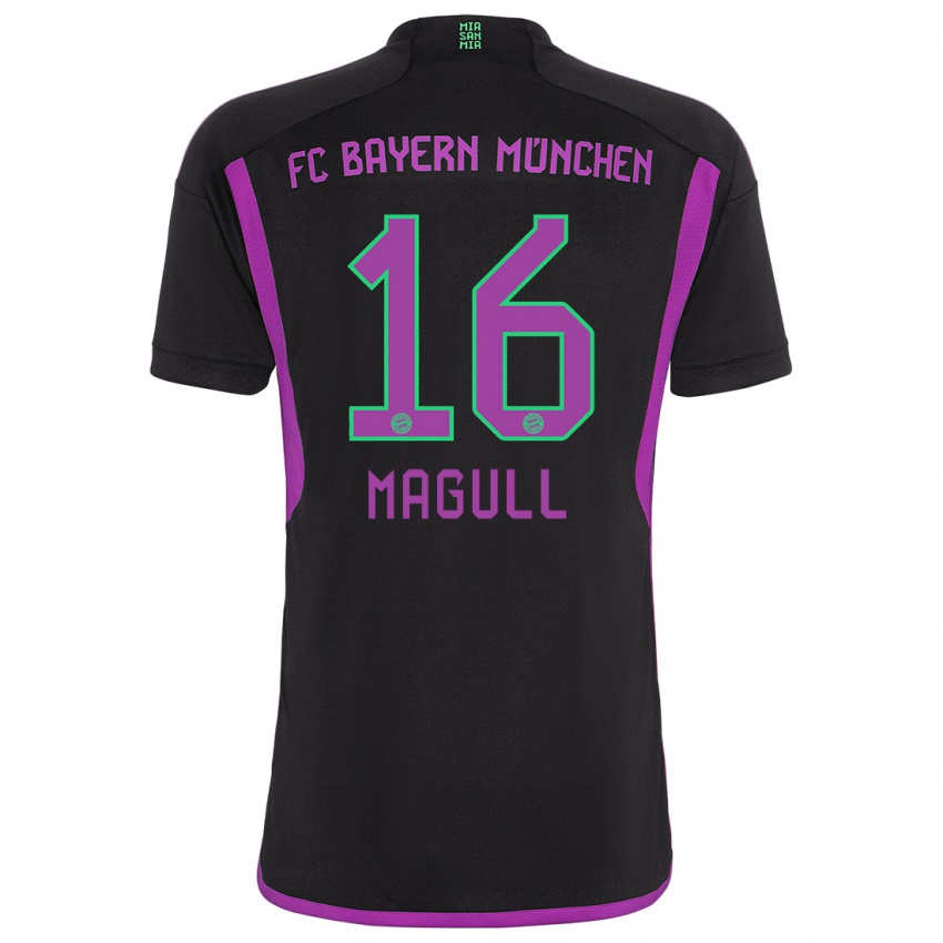 Damen Lina Magull #16 Schwarz Auswärtstrikot Trikot 2023/24 T-Shirt