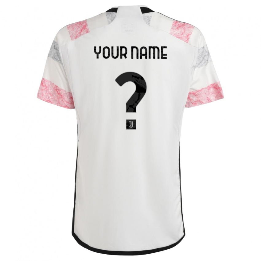 Damen Ihren Namen #0 Weiß Rosa Auswärtstrikot Trikot 2023/24 T-Shirt