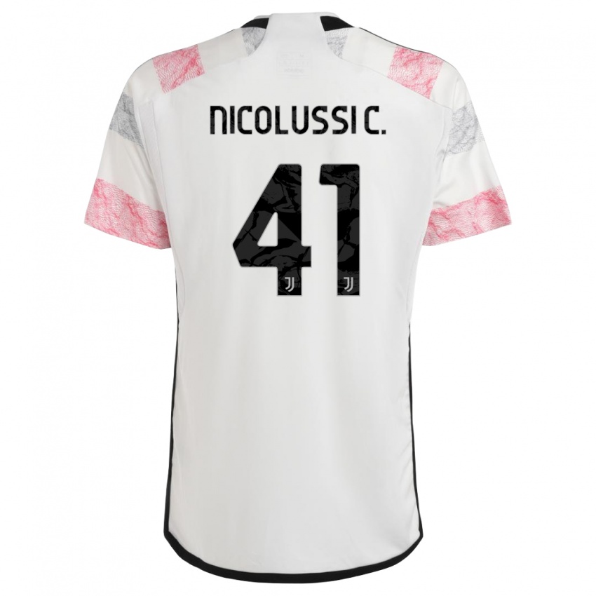 Damen Hans Nicolussi Caviglia #41 Weiß Rosa Auswärtstrikot Trikot 2023/24 T-Shirt