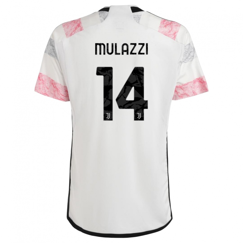 Damen Gabriele Mulazzi #14 Weiß Rosa Auswärtstrikot Trikot 2023/24 T-Shirt