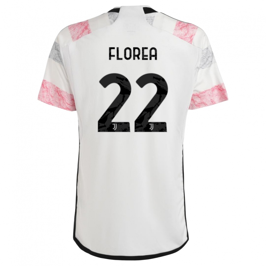 Damen Andrei Florea #22 Weiß Rosa Auswärtstrikot Trikot 2023/24 T-Shirt