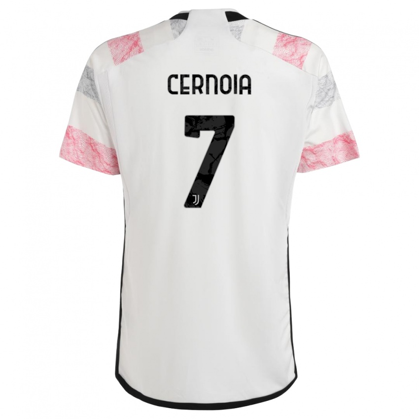 Damen Valentina Cernoia #7 Weiß Rosa Auswärtstrikot Trikot 2023/24 T-Shirt