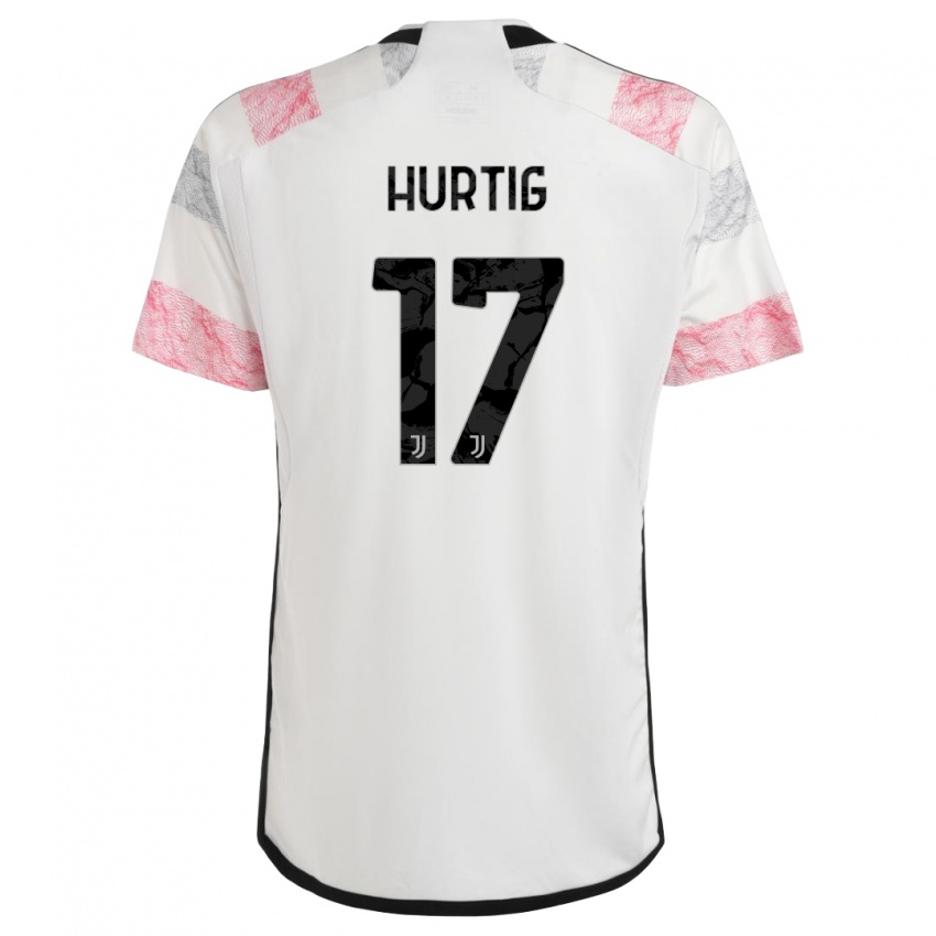 Damen Lina Hurtig #17 Weiß Rosa Auswärtstrikot Trikot 2023/24 T-Shirt