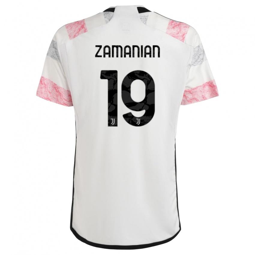 Damen Annahita Zamanian #19 Weiß Rosa Auswärtstrikot Trikot 2023/24 T-Shirt