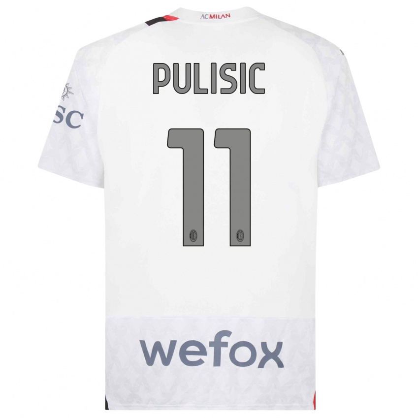 Damen Christian Pulisic #11 Weiß Auswärtstrikot Trikot 2023/24 T-Shirt