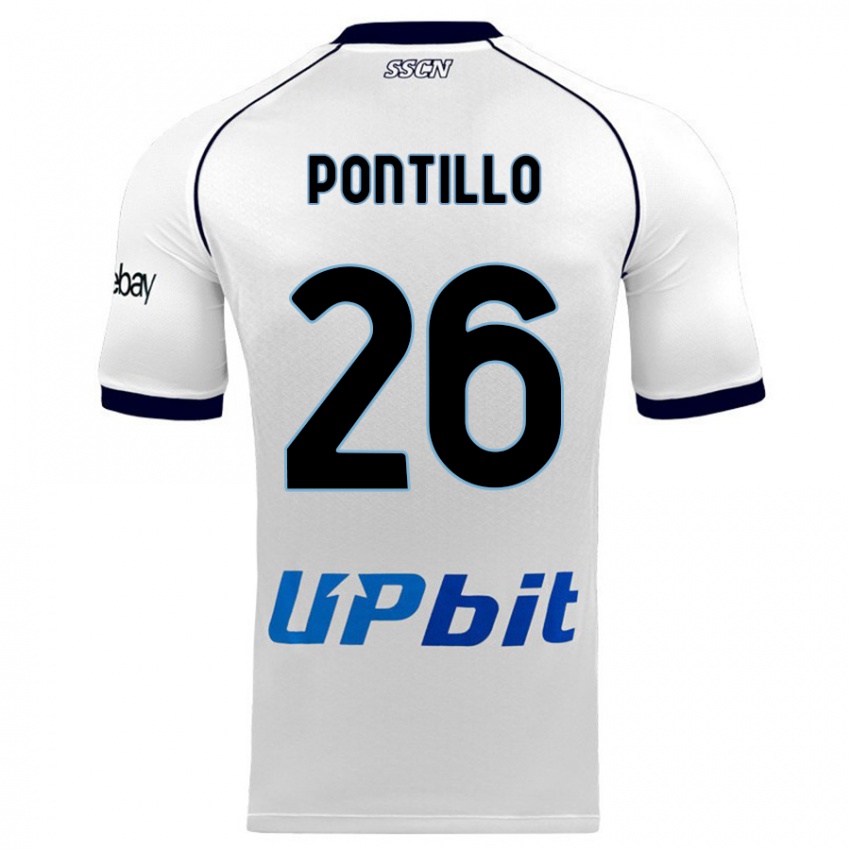 Damen Pasquale Pontillo #26 Weiß Auswärtstrikot Trikot 2023/24 T-Shirt