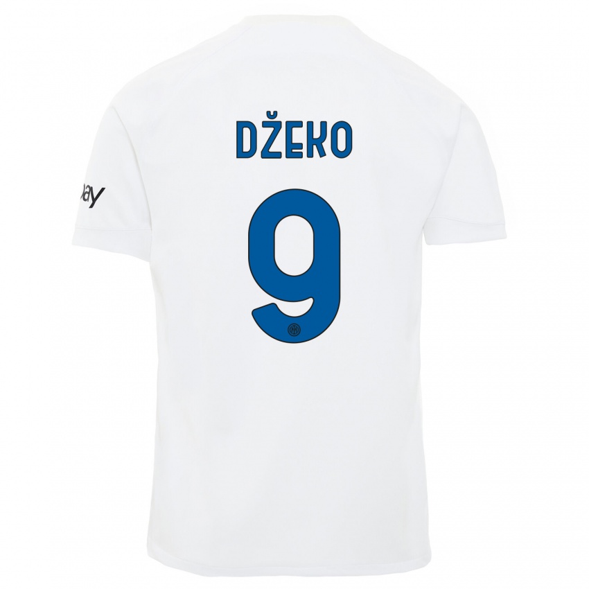 Damen Edin Dzeko #9 Weiß Auswärtstrikot Trikot 2023/24 T-Shirt