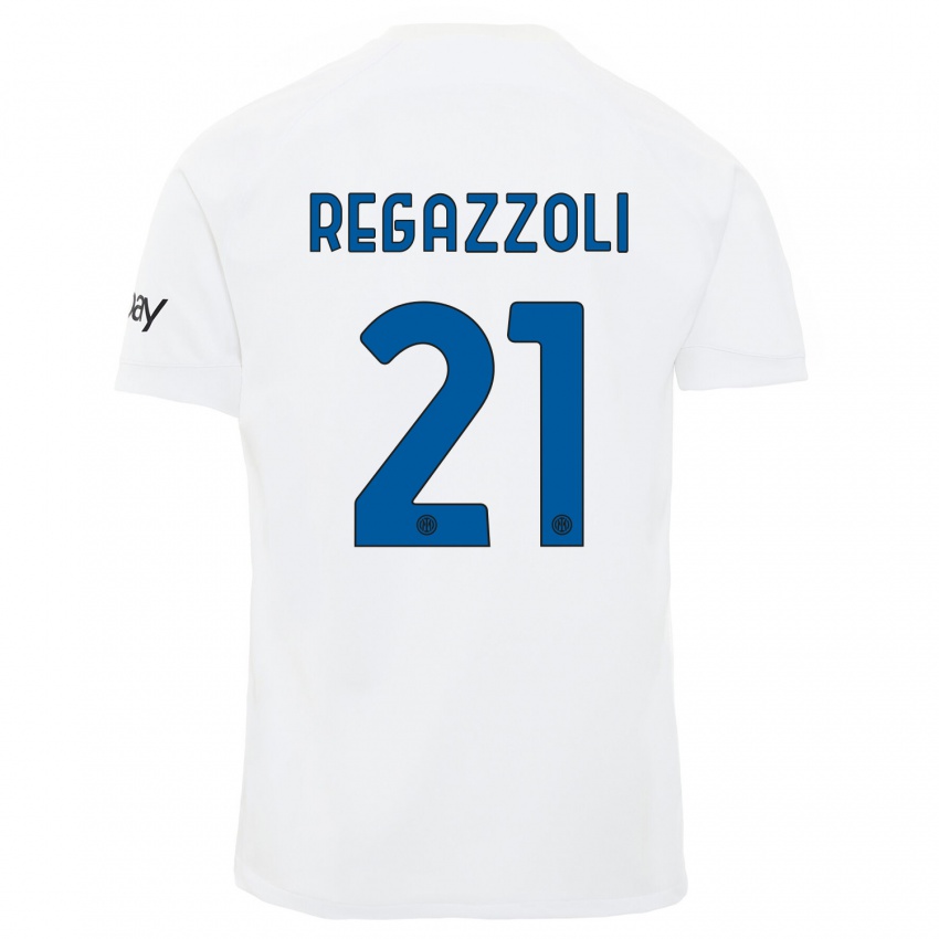 Damen Alice Regazzoli #21 Weiß Auswärtstrikot Trikot 2023/24 T-Shirt