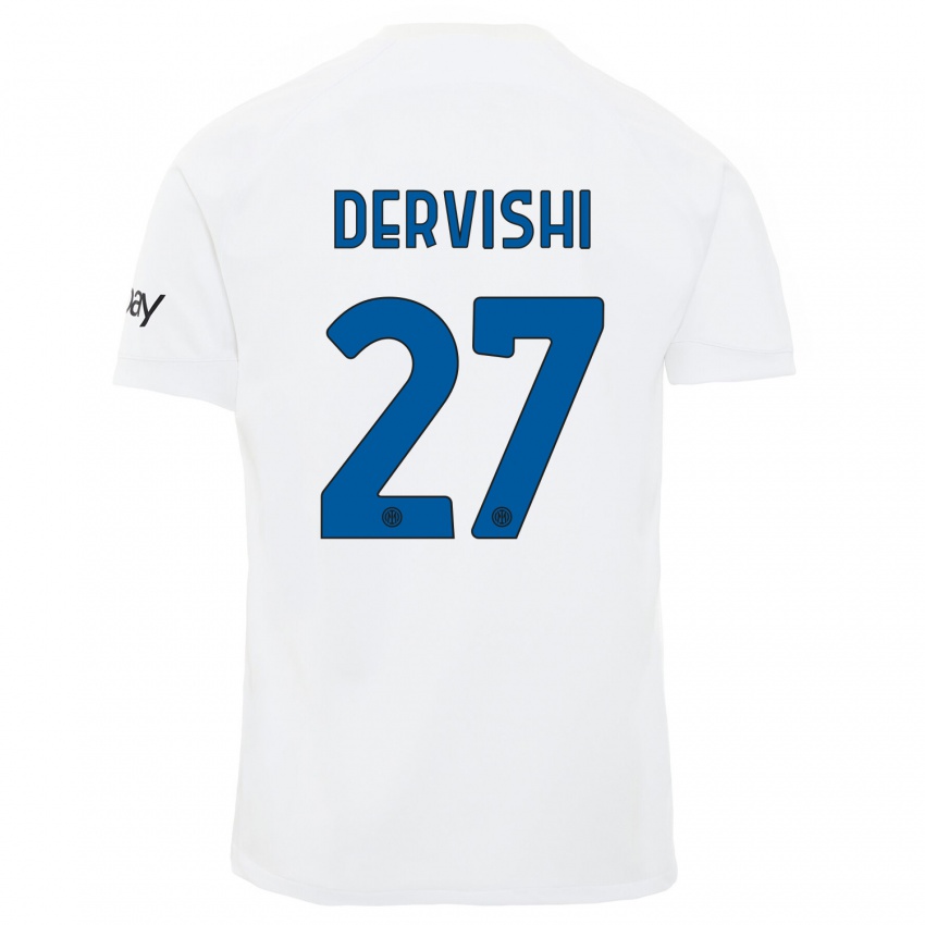 Damen Kristian Dervishi #27 Weiß Auswärtstrikot Trikot 2023/24 T-Shirt