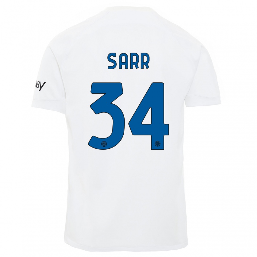 Damen Amadou Sarr #34 Weiß Auswärtstrikot Trikot 2023/24 T-Shirt