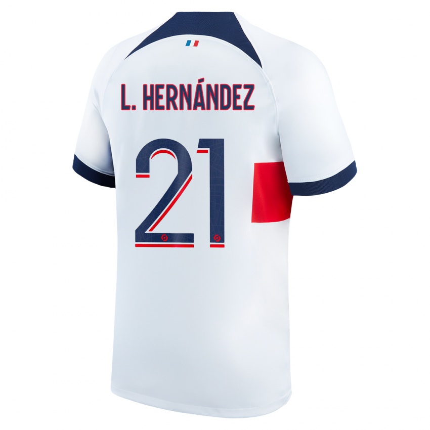 Damen Lucas Hernandez #21 Weiß Auswärtstrikot Trikot 2023/24 T-Shirt