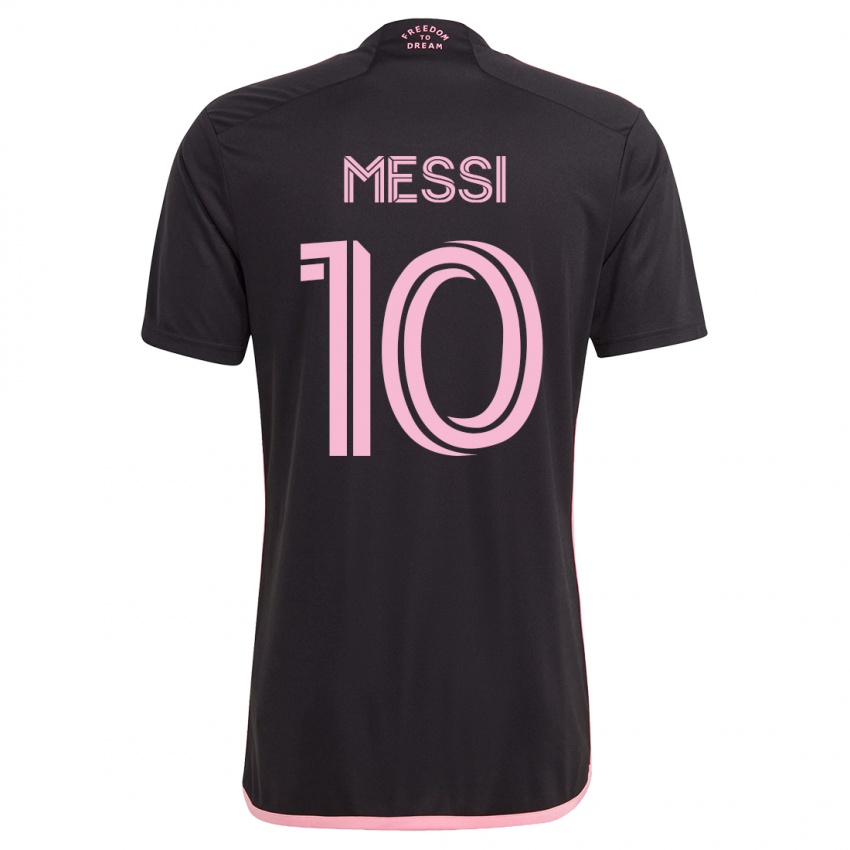 Damen Lionel Messi #10 Schwarz Auswärtstrikot Trikot 2023/24 T-Shirt