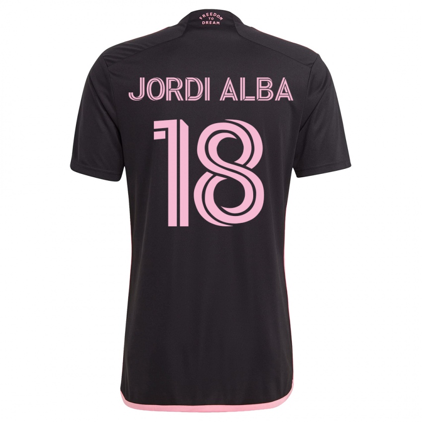 Damen Jordi Alba #18 Schwarz Auswärtstrikot Trikot 2023/24 T-Shirt