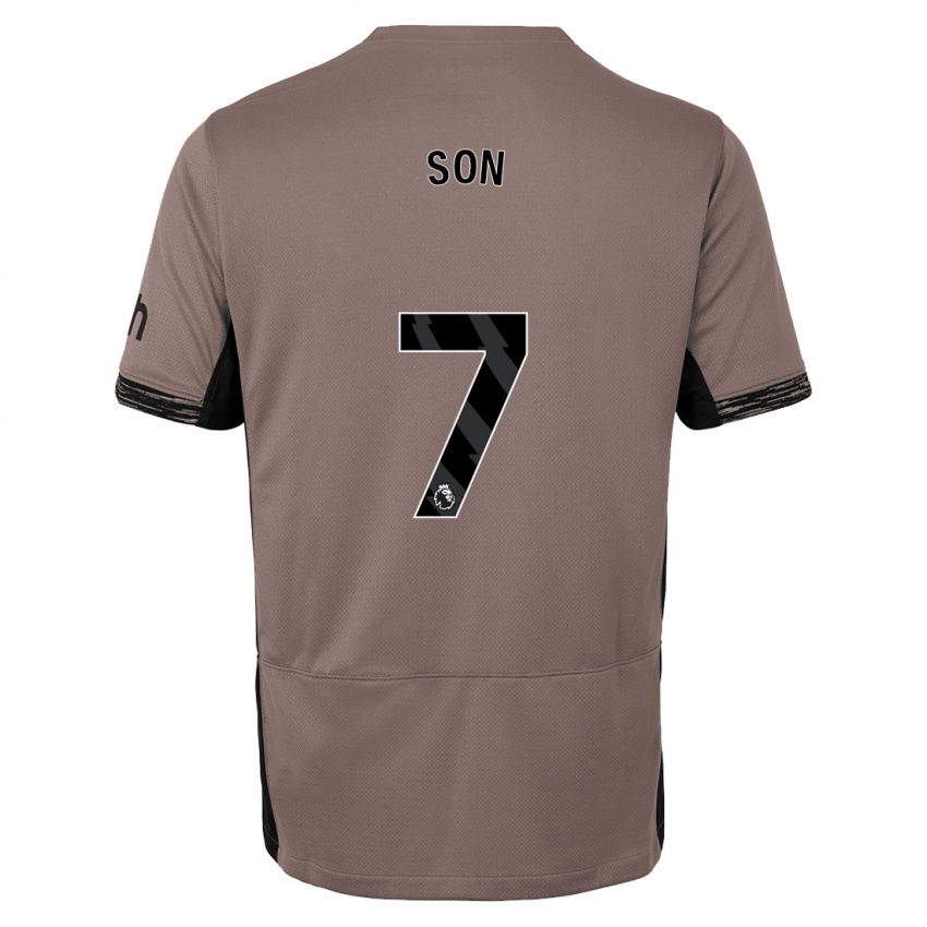 Damen Heung-Min Son #7 Dunkelbeige Ausweichtrikot Trikot 2023/24 T-Shirt