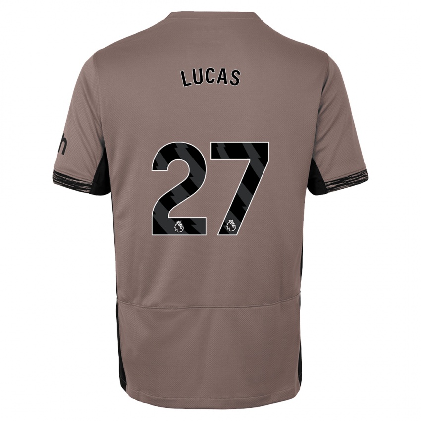 Damen Lucas Moura #27 Dunkelbeige Ausweichtrikot Trikot 2023/24 T-Shirt