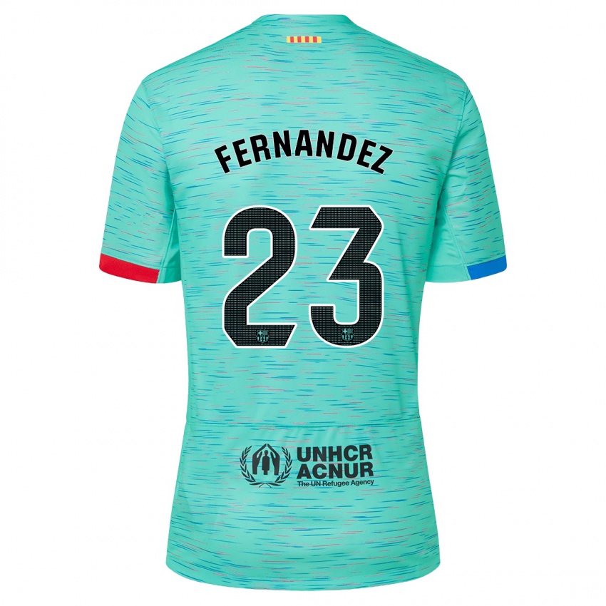 Damen Pelayo Fernandez #23 Helles Aqua Ausweichtrikot Trikot 2023/24 T-Shirt