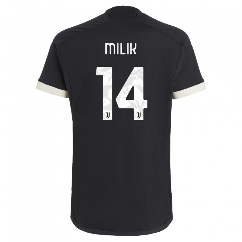 Damen Arkadiusz Milik #14 Schwarz Ausweichtrikot Trikot 2023/24 T-Shirt