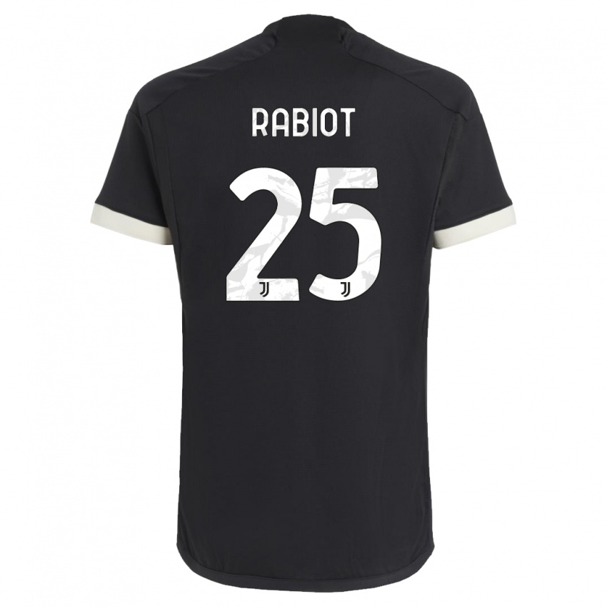 Damen Adrien Rabiot #25 Schwarz Ausweichtrikot Trikot 2023/24 T-Shirt