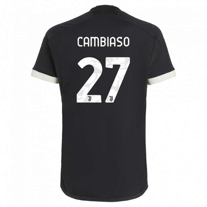 Damen Andrea Cambiaso #27 Schwarz Ausweichtrikot Trikot 2023/24 T-Shirt