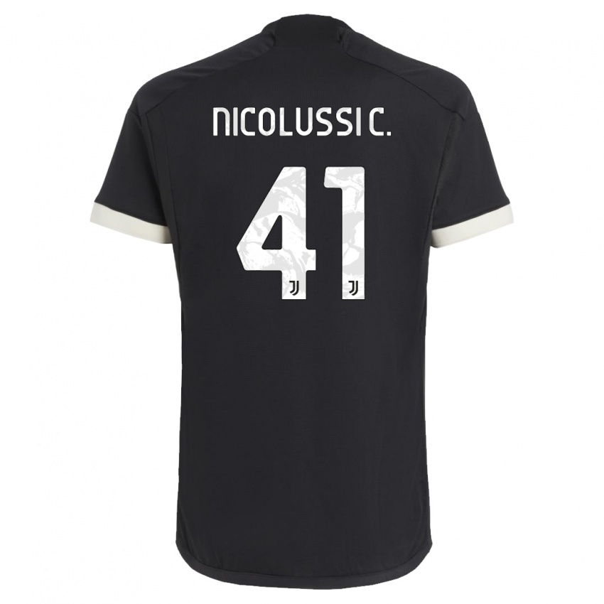 Damen Hans Nicolussi Caviglia #41 Schwarz Ausweichtrikot Trikot 2023/24 T-Shirt