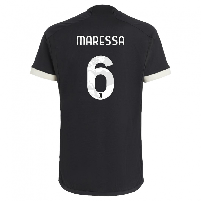 Damen Tommaso Maressa #6 Schwarz Ausweichtrikot Trikot 2023/24 T-Shirt