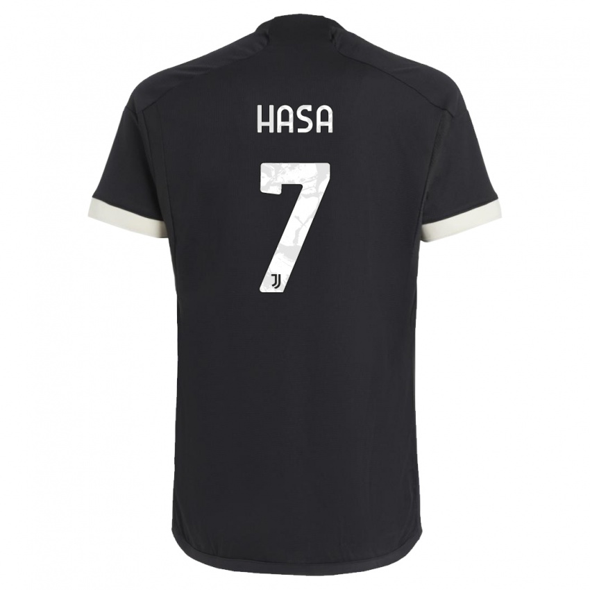 Damen Luis Hasa #7 Schwarz Ausweichtrikot Trikot 2023/24 T-Shirt