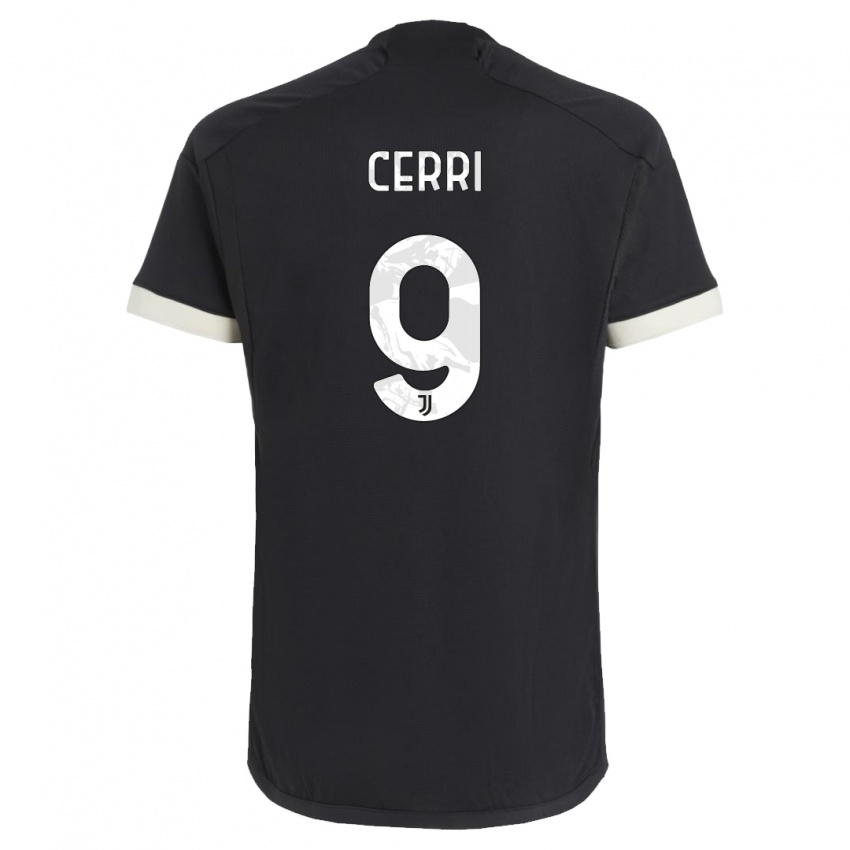 Damen Leonardo Cerri #9 Schwarz Ausweichtrikot Trikot 2023/24 T-Shirt