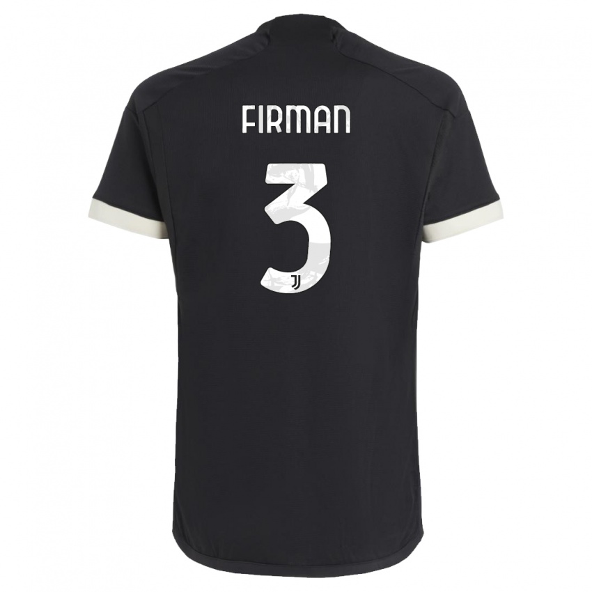 Damen Andriy Firman #3 Schwarz Ausweichtrikot Trikot 2023/24 T-Shirt