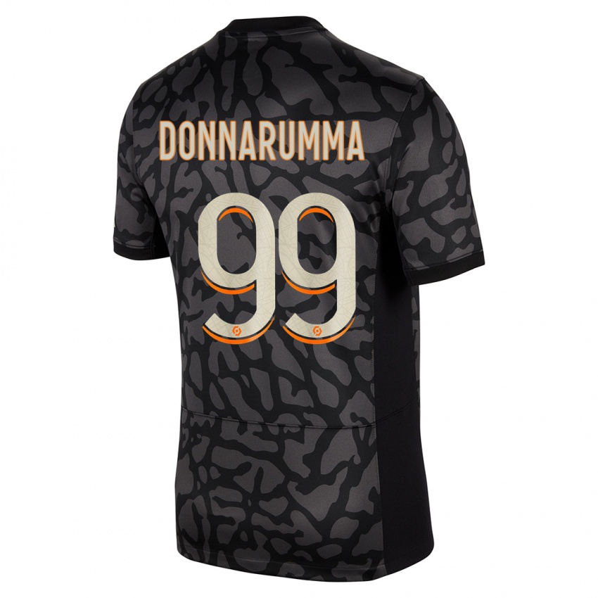 Damen Gianluigi Donnarumma #99 Schwarz Ausweichtrikot Trikot 2023/24 T-Shirt