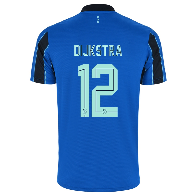 Kinder Caitlin Dijkstra #12 Blau Schwarz Auswärtstrikot Trikot 2021/22 T-shirt