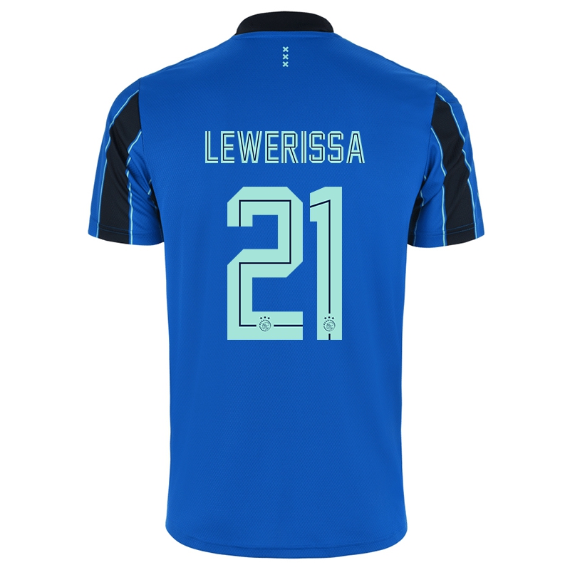 Kinder Vanity Lewerissa #21 Blau Schwarz Auswärtstrikot Trikot 2021/22 T-shirt