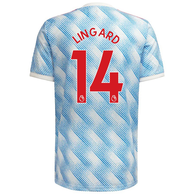 Kinder Jesse Lingard #14 Blau Weiss Auswärtstrikot Trikot 2021/22 T-shirt