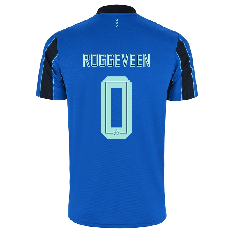 Kinder Joey Roggeveen #0 Blau Schwarz Auswärtstrikot Trikot 2021/22 T-shirt