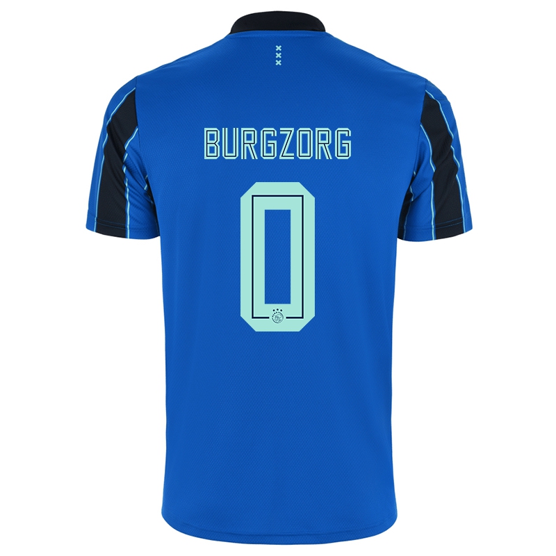 Kinder Mitchell Burgzorg #0 Blau Schwarz Auswärtstrikot Trikot 2021/22 T-shirt
