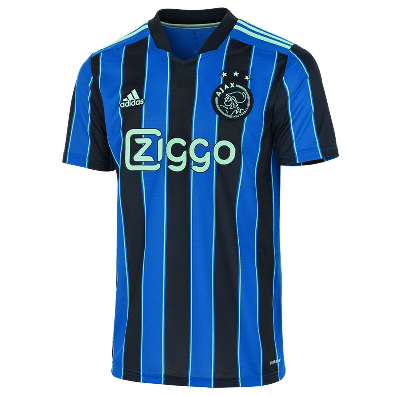 Kinder Romano De Jonge #0 Blau Schwarz Auswärtstrikot Trikot 2021/22 T-shirt