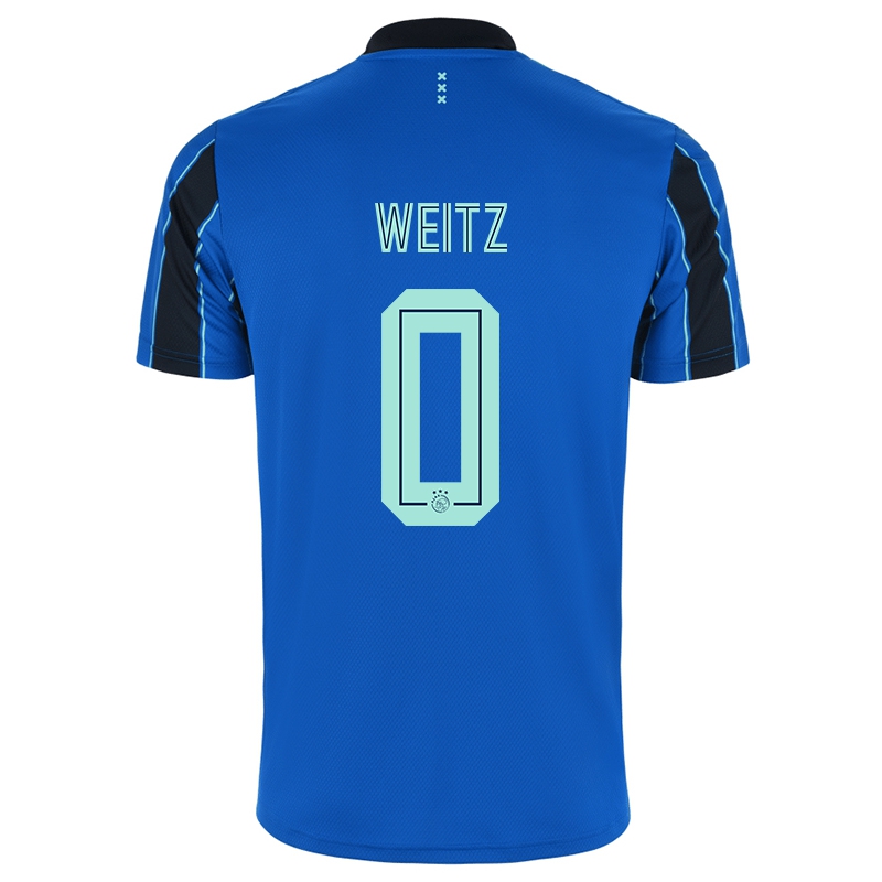 Kinder Axel Weitz #0 Blau Schwarz Auswärtstrikot Trikot 2021/22 T-shirt